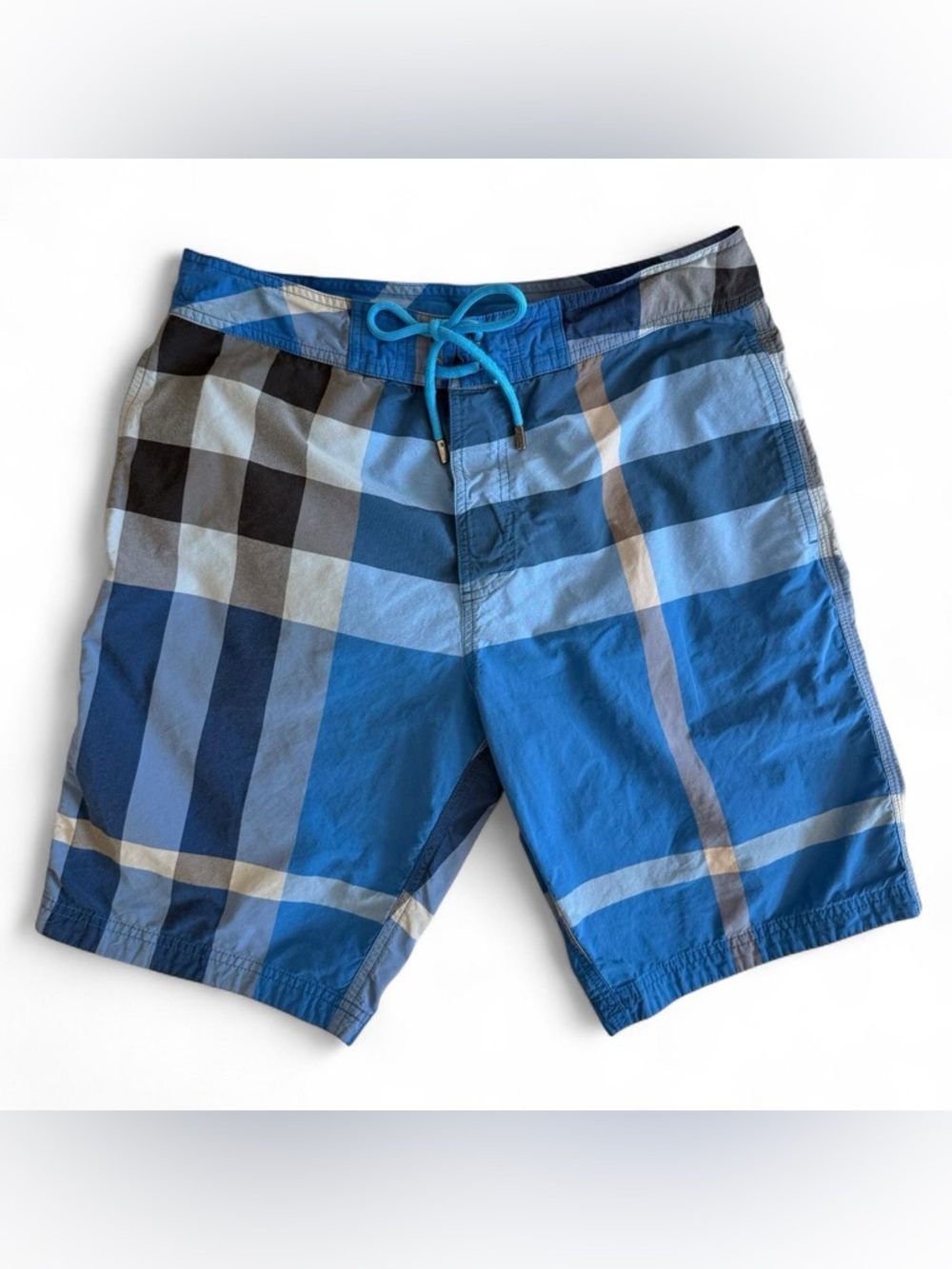 Burberry Brit Men’s Blue Plaid Swim Shorts - Medium